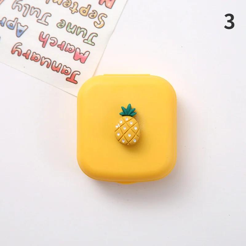 Портативная милая однотонная коробка для контактных линз с фруктами и конфетами, чехол для линз для ухода за глазами, чехол для очков, держатель, контейнер, подарок