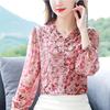Женская шифоновая рубашка с цветочным принтом, летняя свободная повседневная и модная женская рубашка с рукавом девять дюймов