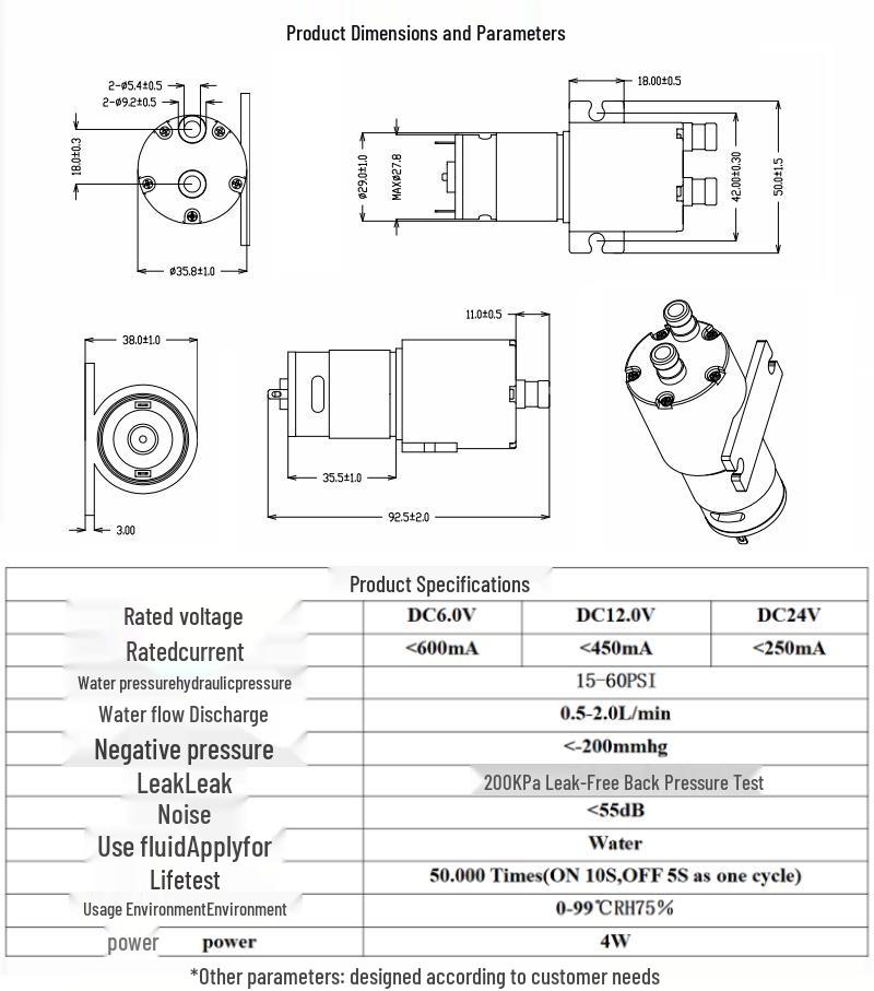 Mini 2L 24V Self-Priming Booster Pump for Tea Table