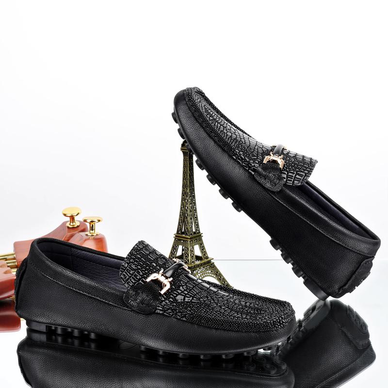 Мужская обувь Высококачественные мокасины Легкая мужская повседневная обувь Мокасины с крокодиловым узором Мужская обувь из натуральной кожи Zapatos Hombre