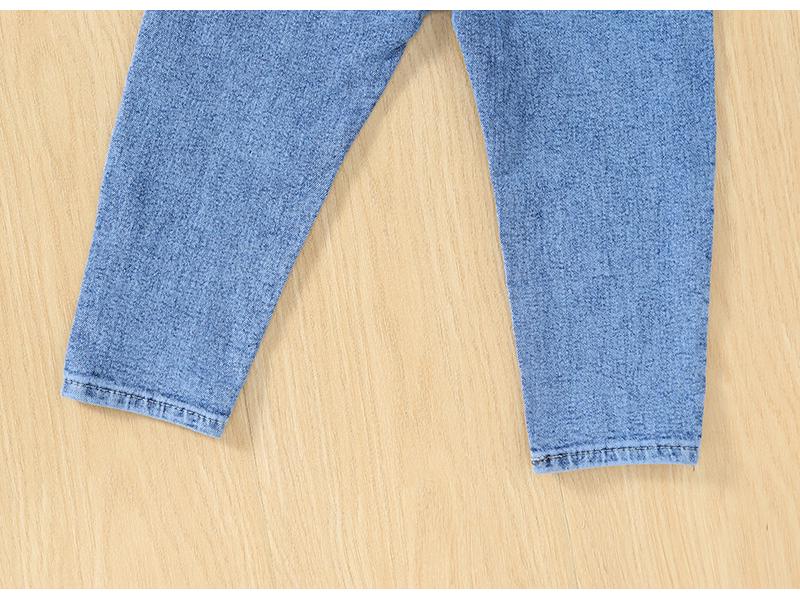 Джинсы прямые для девочек и мальчиков Весна/Осень 2025 - Выстиранный стиль для детей среднего и большого возраста