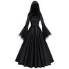 European and American Plus-Size Gothic Long Dress for Women, Renaissance Cosplay Costume, Halloween Ball Cosplay Performance Outfit.