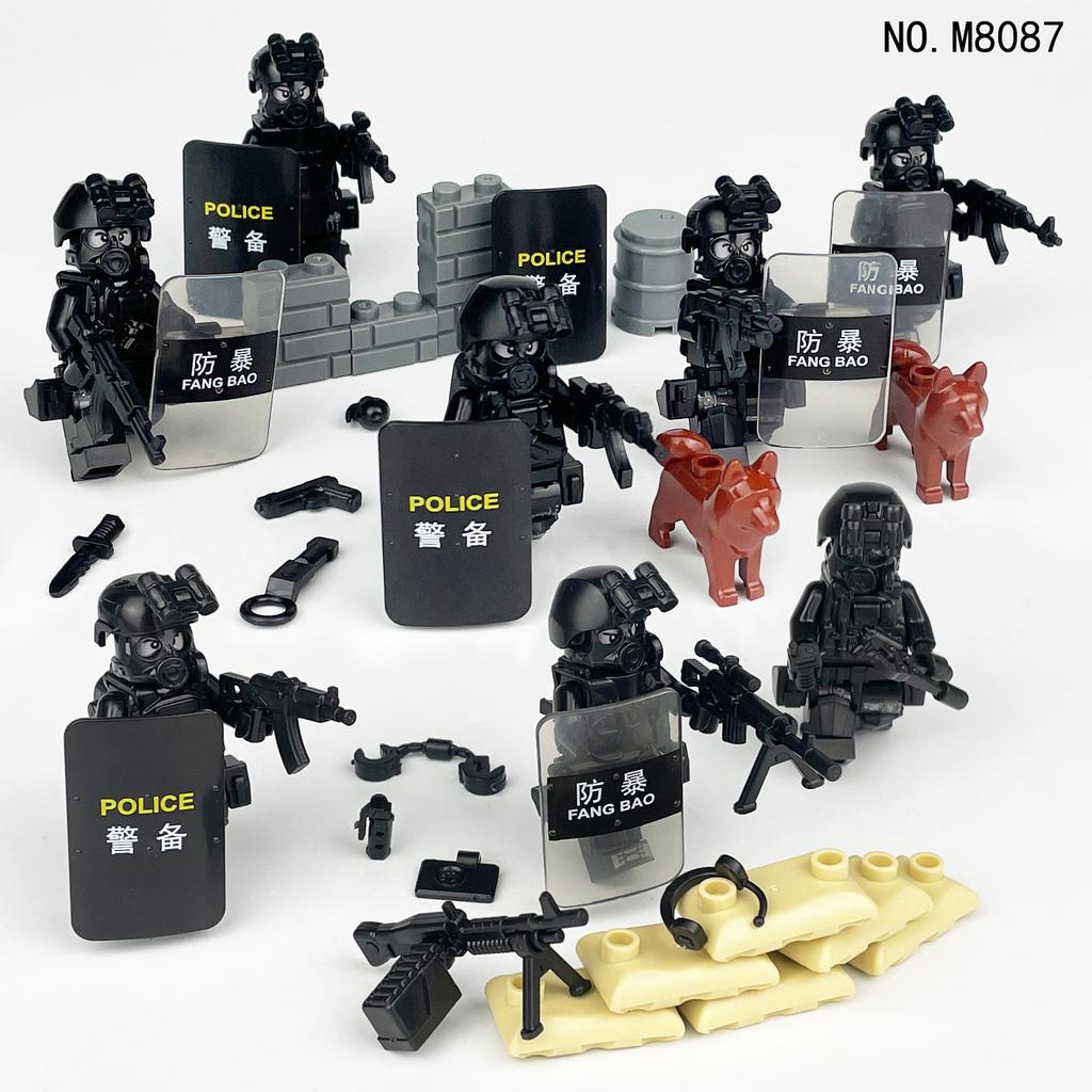 M8087 Черный Специальная полиция Антитеррористический щит против массовых беспорядков Городская фигурка Модель Детские строительные блоки Игрушка
