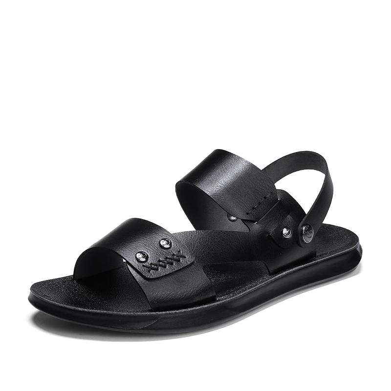 Модные мужские пляжные сандалии, новый дизайн, повседневная кожаная летняя обувь для отдыха на открытом воздухе, дышащие пляжные сандалии, модные мягкие удобные тапочки