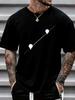 Unisex White Crew Neck Tee Simple Balloon Line Print Loose Oversized Short Sleeve Unisexs Streetwear Summer Casual Basic Top