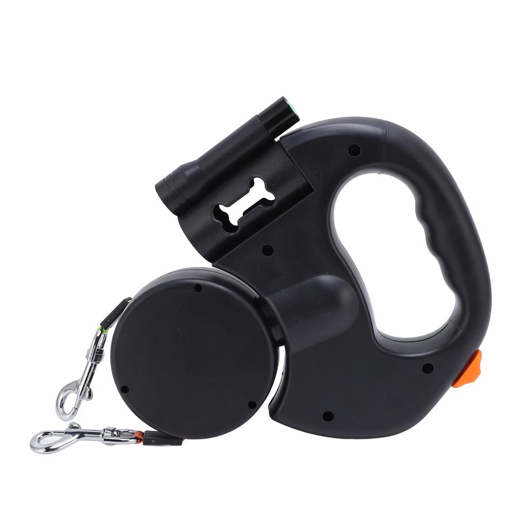 Automatic Double Retractable Dog Leash Built in LED Light Comfortable Grip Pet Walking Leash for