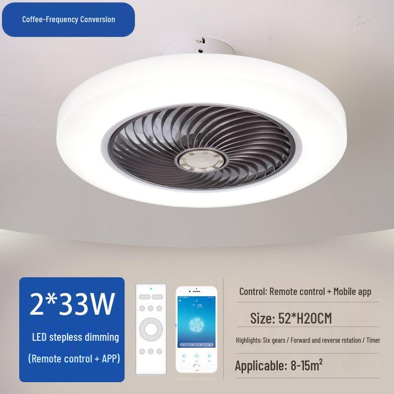 Ultra-thin Modern Ceiling Fan Light with Variable Frequency for Bedroom, Living Room, Dining Room