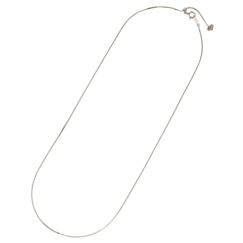 Pt850 Platinum Venetian with Slide Adjuster [Fairy Carret] Chain, 45cm, (0.8mm Width)