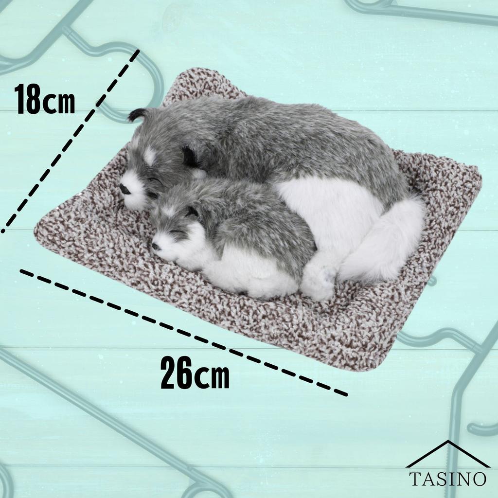 TASINO Dog Plush Toy Figurine, 26x18cm, Realistic, Cute, Lifelike (Family Husky)