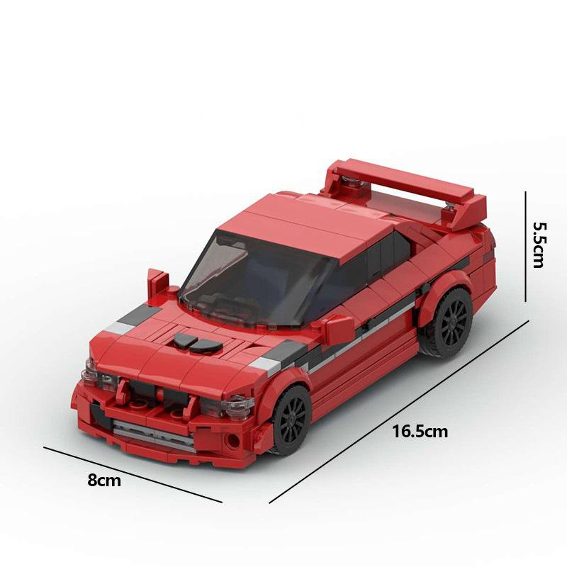 Building Block Lancer EVO 8 Grid Car Boy Assembled Building Block Toy Car Model
