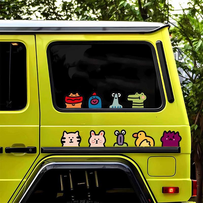 Car Personality Creative Sticker Cute Animal Car Sticker Cartoon Scratch Occlusion Sticker Motorcycle Body Decoration Waterproof