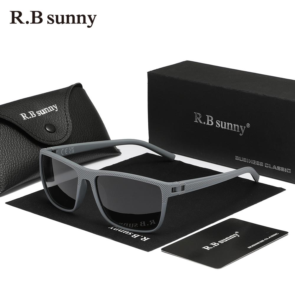 RBsunny Новые модные черные солнцезащитные очки мужские прямоугольные поляризованные очки с защитой от УФ-излучения 400, спортивные женские матовые очки для отдыха на природе