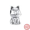 New Panda Owl Unicorn Lucky Cat Dog Lion Elephant Animal Beads Fit Charm Bracelet Women 925 Silver Jewelry