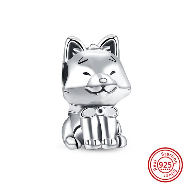 New Panda Owl Unicorn Lucky Cat Dog Lion Elephant Animal Beads Fit Charm Bracelet Women 925 Silver Jewelry