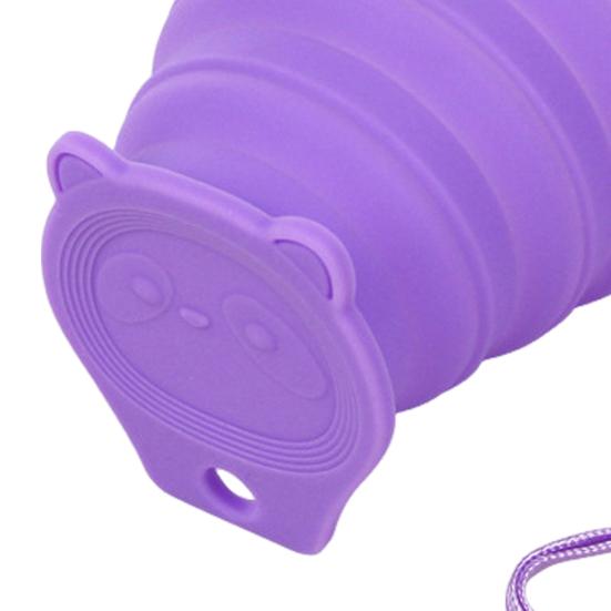 Складной силиконовый стакан для воды Yousheng со шнурком, широким горлышком, герметичный, портативная бутылка для воды с прозрачной крышкой