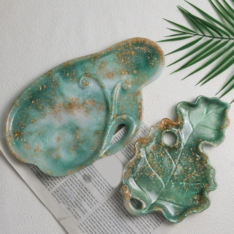 Форма для лотка из смолы, силиконовые формы для лотков для ювелирных изделий, нерегулярные формы для литья из эпоксидной смолы, коробка для хранения, гипсовая форма для декора