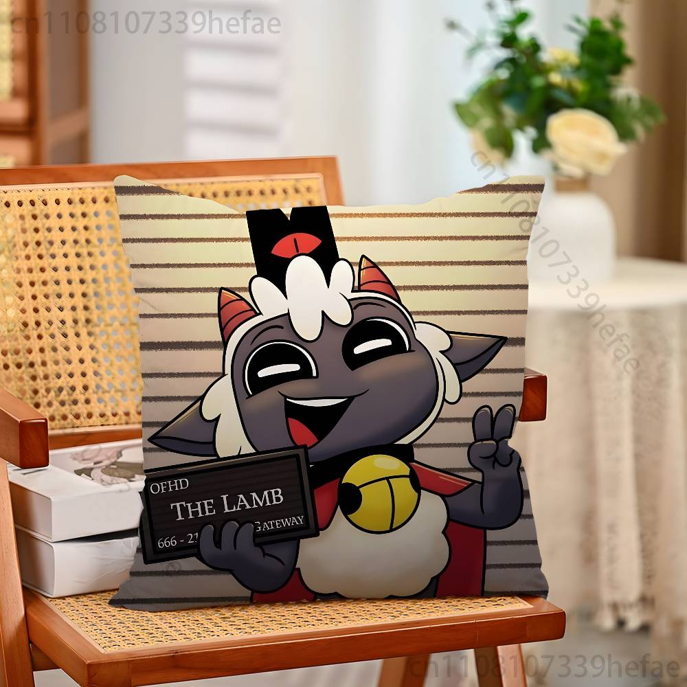 CCult of the Lamb Game Pillow Cases for Bedroom Living Room Sofa Home Decor Polyester Cushion Cover with Zipper