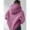 Women's Solid Color Casual Sports Loose Long-sleeved Hooded Sweatshirt