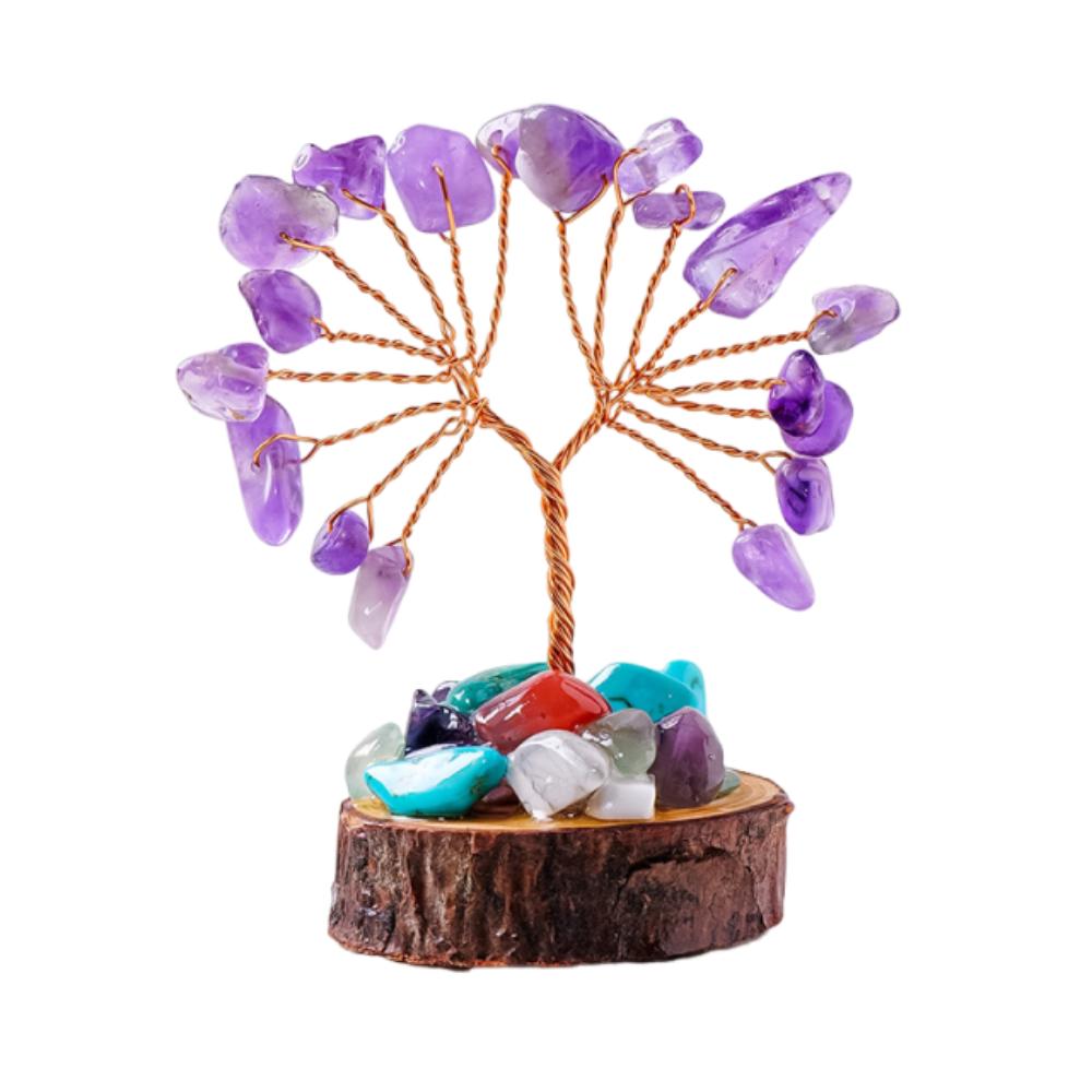 Copper Wire Crystal Wishing Tree Positive Energy Crystal Decorative Trees Desk