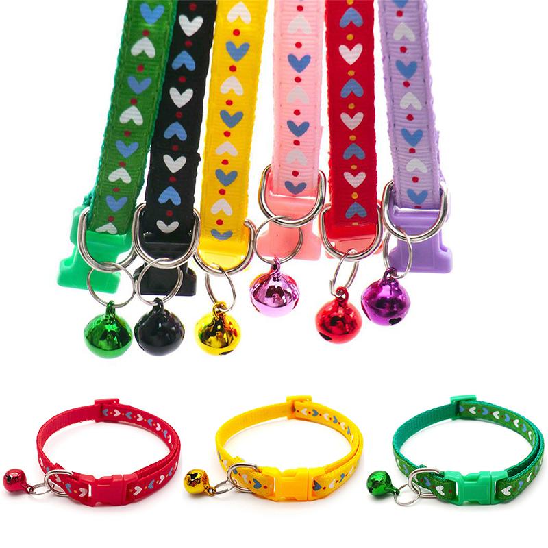 Аксессуары для домашних животных «сделай сам», модные аксессуары для домашних животных в виде сердца, милый ошейник для собак, колокольчик для собак, кошек, регулируемые ошейники с красочным узором