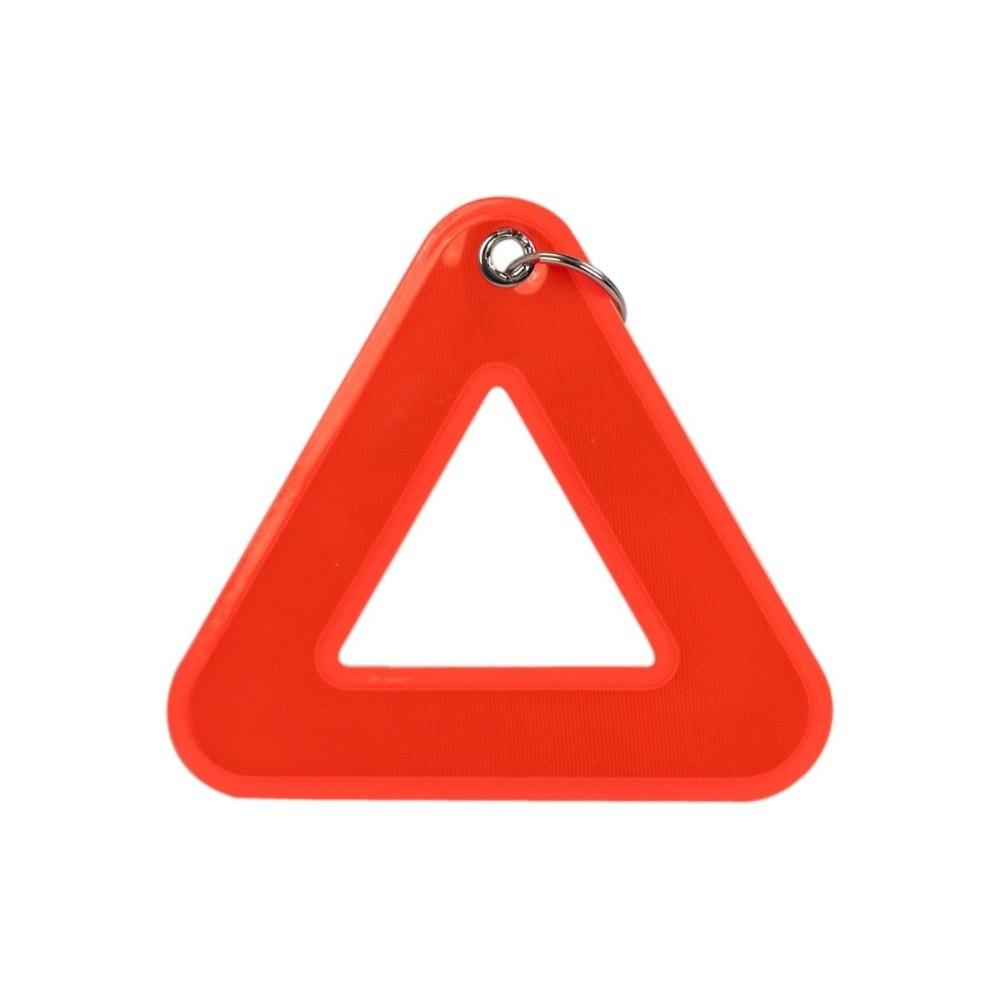 Lightweight Safety Keychain Triangle Shape Reflective Pendant Metal Ring Backpack Accessories