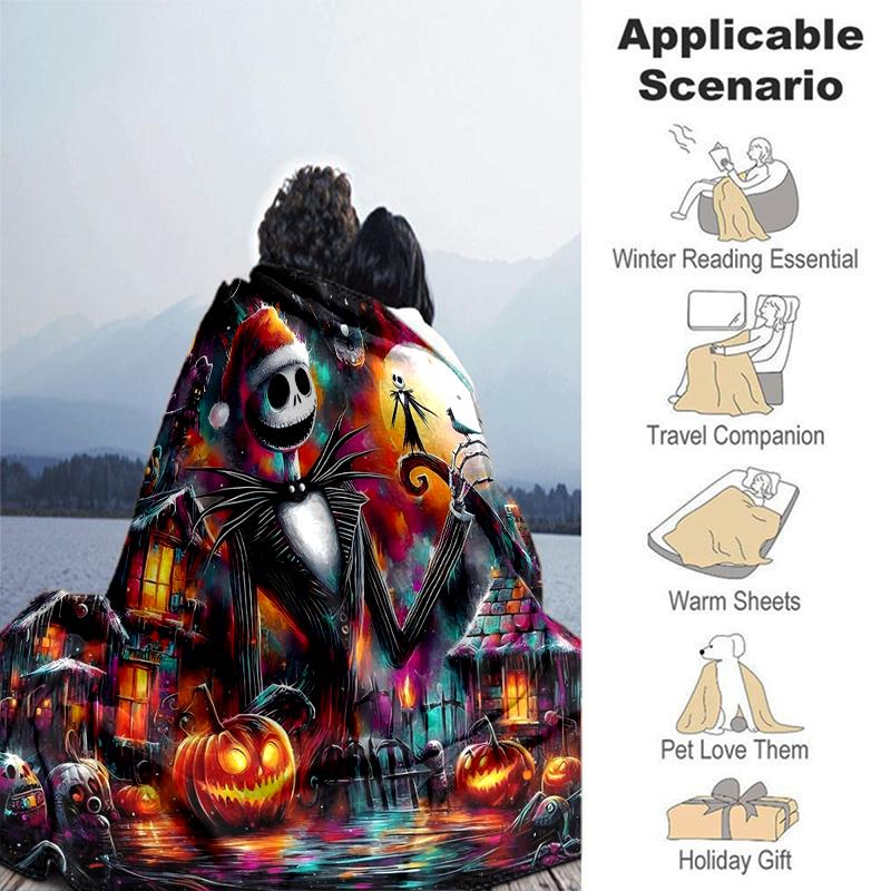 1Pc Nightmare Before Christmas Blanket Soft And Comfortable Casual Warm Camping Travel Christmas Halloween Gift M921508