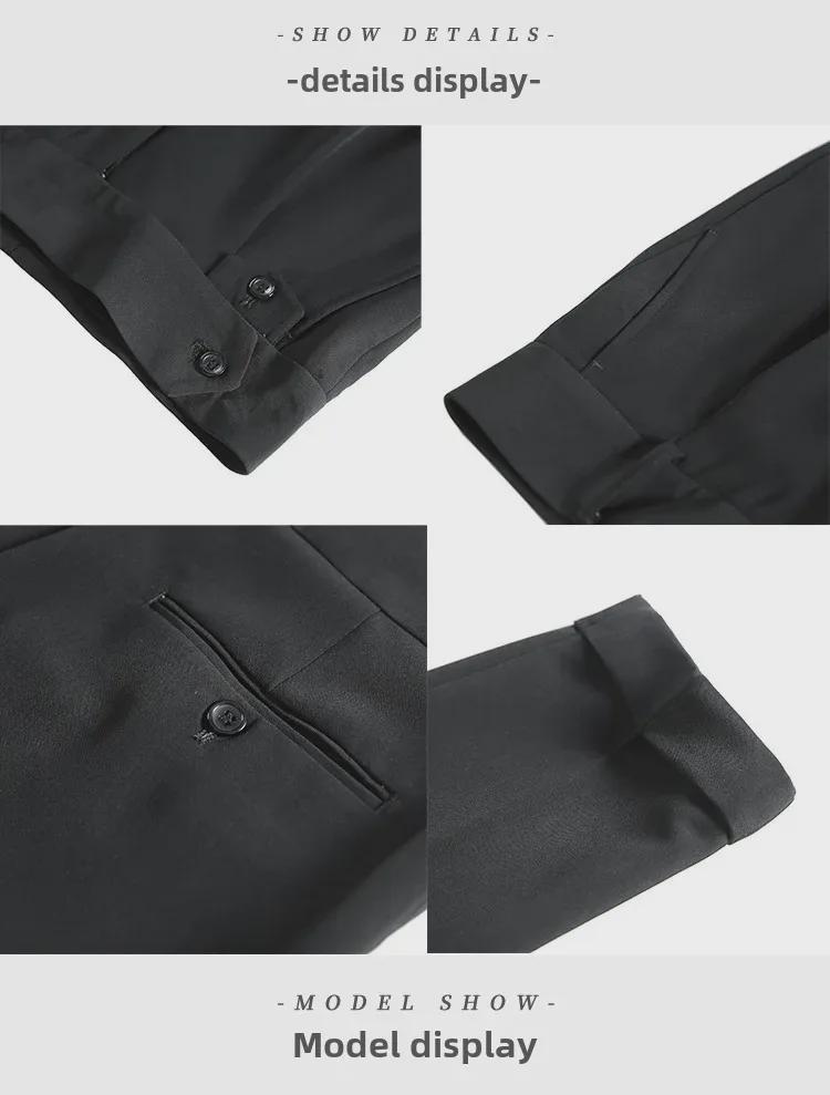 Мужские узкие брюки в британском стиле с высокой талией, идеально подходящие для весенних и осенних тенденций