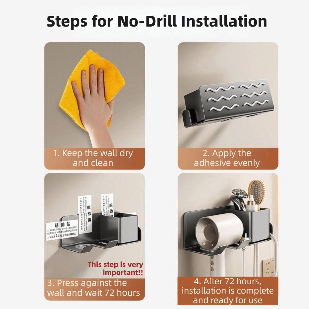 Carbon Steel Bathroom Tissue Holder Wall Mounted Tissue Rack Hair Dryer Holder Bathroom Use