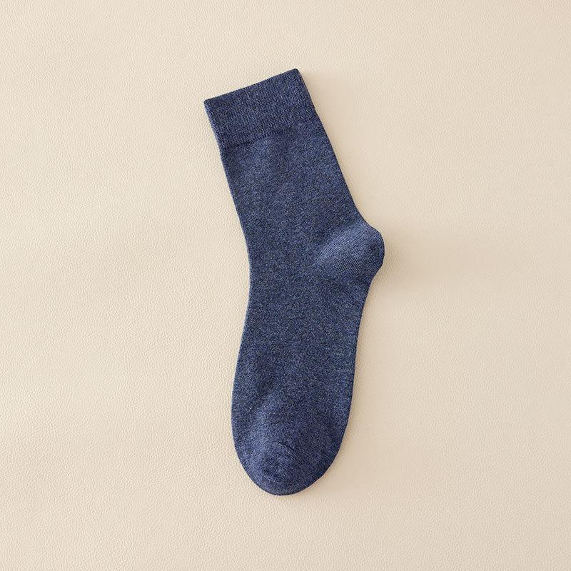 Мужские весенне-осенние однотонные деловые носки-трубы из чистого хлопка, антибактериальные и дезодорирующие