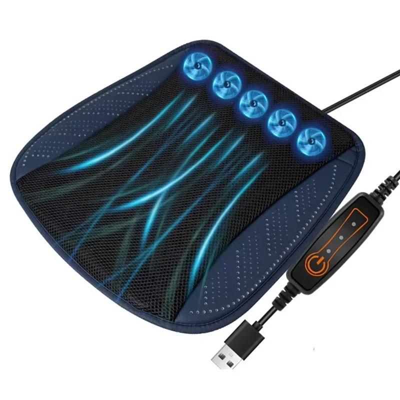 Портативная охлаждающая подушка для автомобиля с вентилятором, 3 регулируемые скорости, подушка для сиденья, многофункциональная подушка для вождения для грузовика, офисного кресла, универсальная