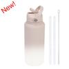 1L Stainless Steel Vacuum Insulated Water Bottle With Handle Straw Lid Outdoor Sports Travel