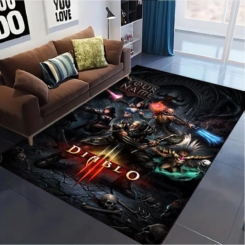 Name Custom Diablo Carpet Rug for Living Room Bedroom Home Sofa Decoration,Kids play Non-slip Floor Mat