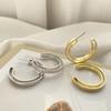 Необычные металлические серьги-кольца - Модные 2021 Европейско-американский стиль Женские простые висячие серьги-пусеты с индивидуальностью