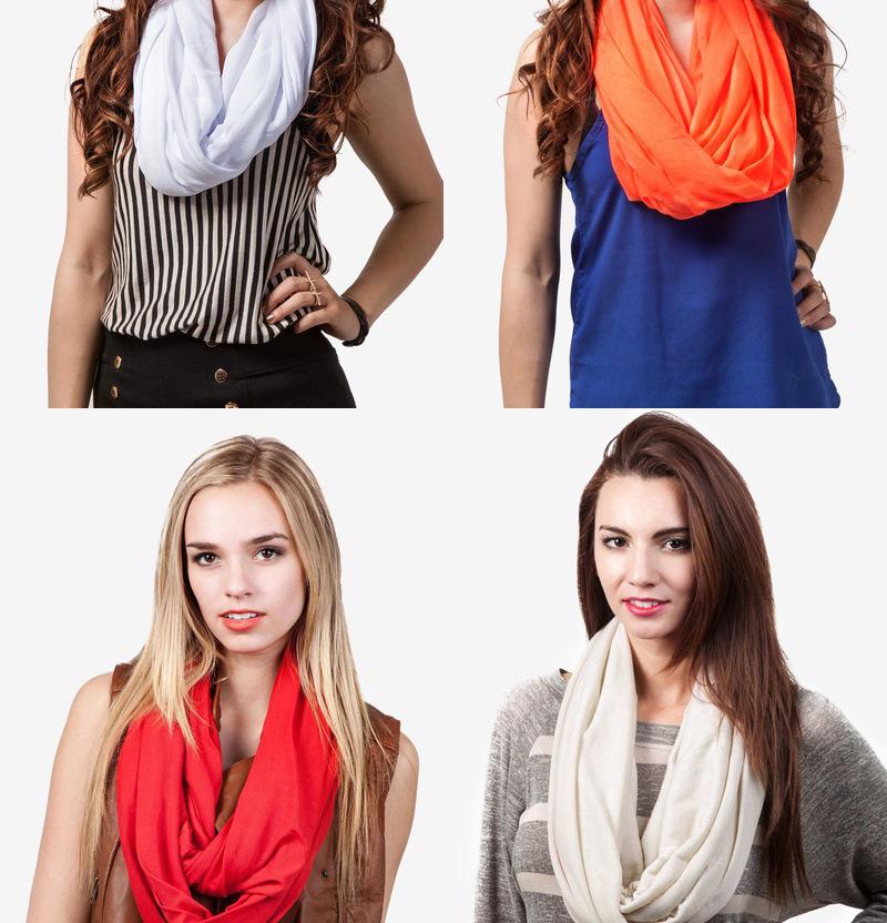 Solid Cotton Seamless Infinity Scarf, Shawl & Nursing Cover