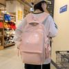 High Value New Junior High School Schoolbag Girls Solid Color Fresh Leisure Travel Backpack Large Capacity Backpack