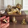 Retro Brass Mini Frog Miniatures Figurines Vintage Animal Figurine Toad Desktop Ornaments Home Decoration Crafts Tea Pet Decor