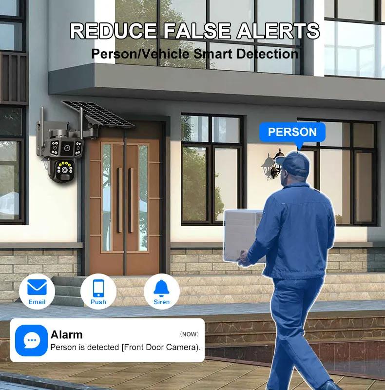 LS VISION 4K Dual Lens 4G SIM Solar Camera 8MP HD PTZ Auto Tracking Outdoor Security Surveillance Wireless WIFI Solar CCTV IP Cameras V380