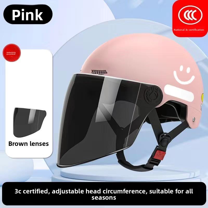 Electric Battery Car Helmet Women's Summer Sun Protection Breathable Hard Hat Motorcycle Riding Helmet Four Seasons Half Helmet