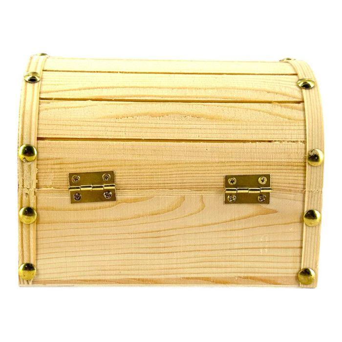 Petit coffre de pirate - Bois - A décorer - 16x11x12,5cm - Loisirs créatifs