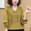 Fashionable New Style Women's Base Solid Color Versatile Loose Slimming National Style Long-sleeved T-shirt Top