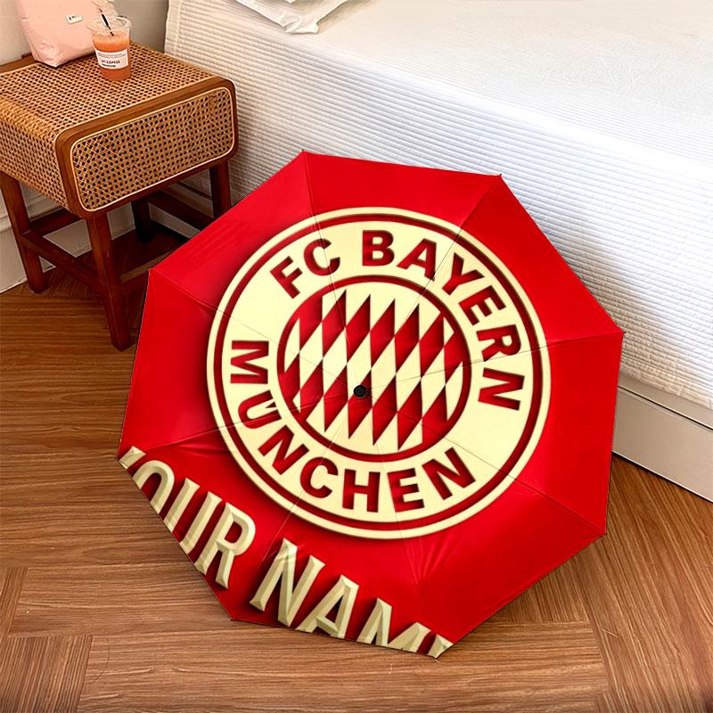 1 шт. Автоматический складной зонт - FC Bayern München, узор с индивидуальным именем, портативная и складная конструкция с 8 спицами, рождественские и новогодние подарки