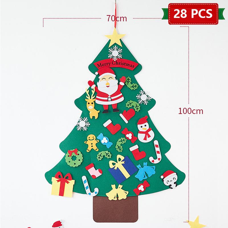 Do-It-Yourself Felt Christmas Tree Set Christmas Decorations Xmas Wall Hanging Ornaments Gifts For Kids Christmas Home Door Decorations