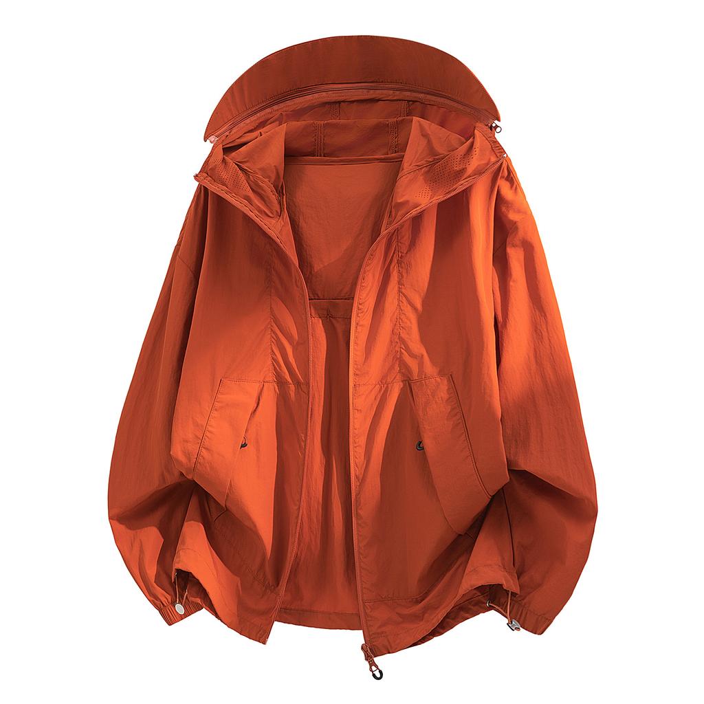 Sunscreen clothing outdoor cool summer men's and women's hooded thin skin clothing jacket loose breathable windproof sunscreen clothing