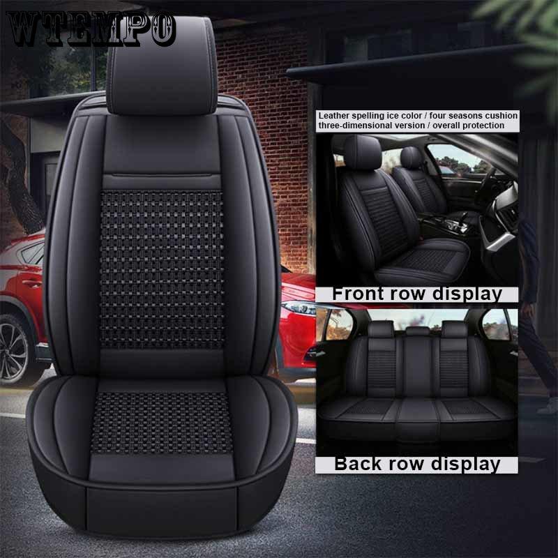 Full Envelope Car Cushion Four Seasons Universal Leather Seat Cover Suitable for Applicable To Most Cars Cars SUV Trucks Pickups Airbag Compatible