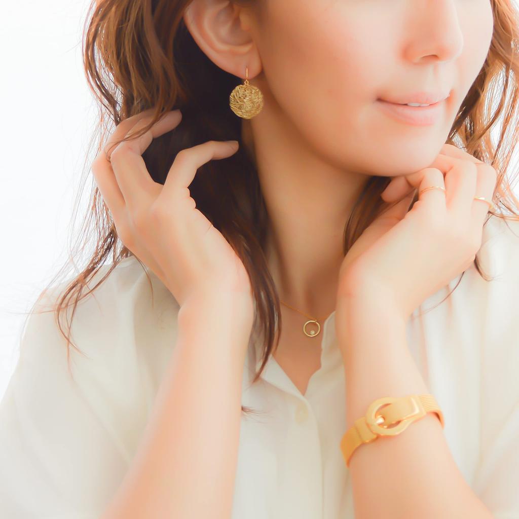 [Naot Jewelry] Женское колье с кубическим цирконием, золотое колье-круг с кубическим цирконием