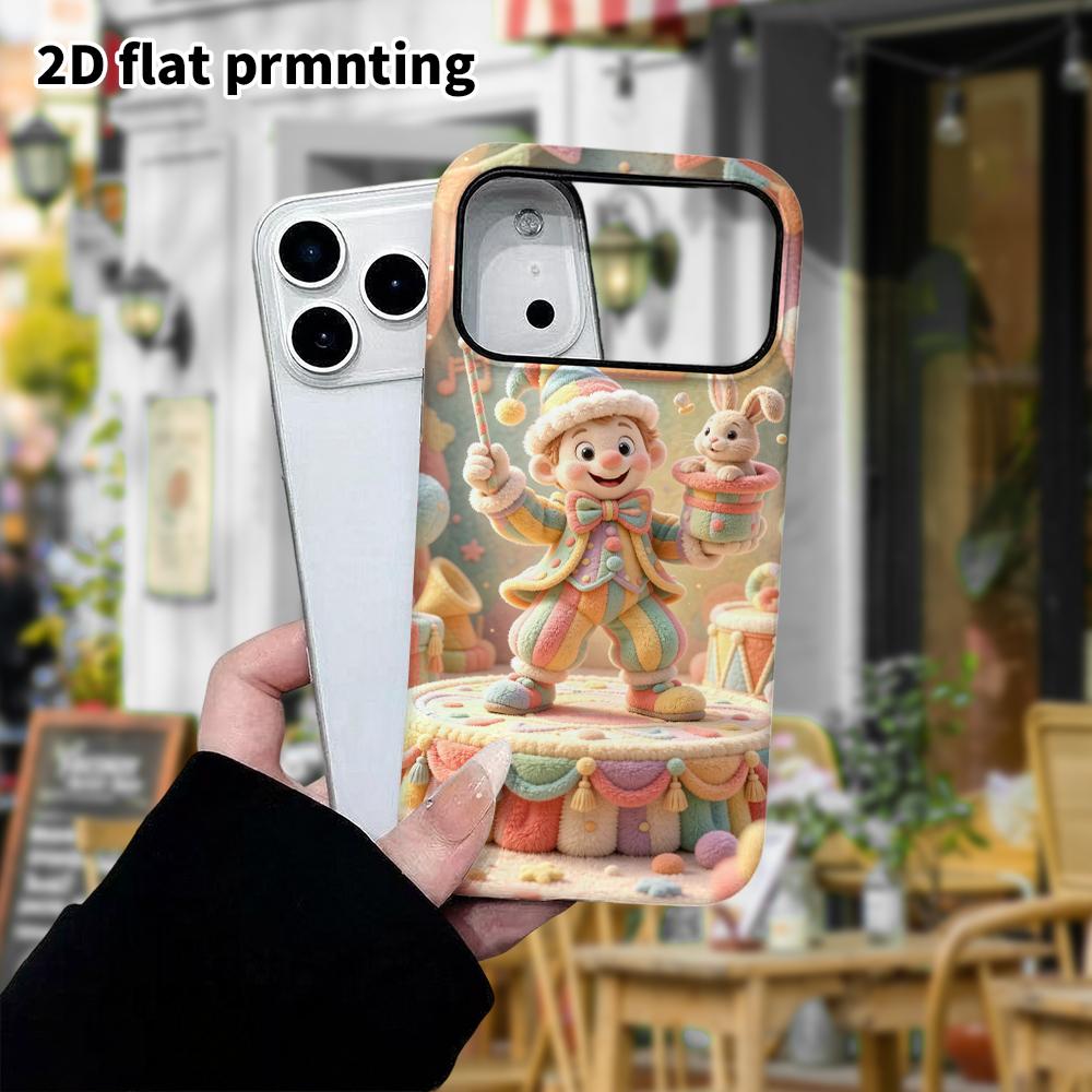 Чехол для телефона: Плоский 2D дизайн, подходящий для защитного чехла iPhone 18 17 16 15 14 13 Pro, волшебный клоун, идеальный подарок на Рождество и Хэллоуин