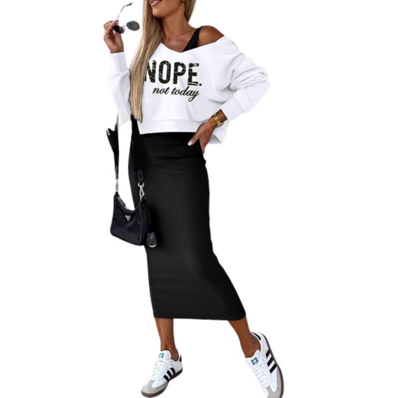 2023 Winter Sleeveless Hooded Dress & Sweater Two-Piece Set for Women