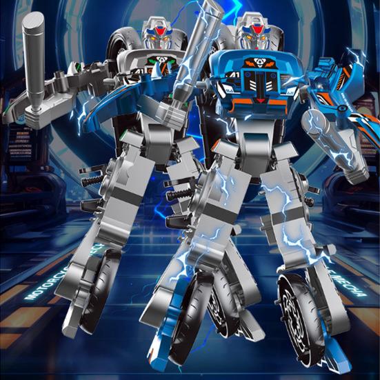 Transforming Robot Motorcycle Toy Movable Joints Educational Transformable Motorbike Deformation Robot Model Toddlers Boys Birthday