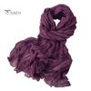 Women Scarf Solid Color Pleated Long Scarf Retro Autumn Winter Warm Long Scarf Soft Vintage Inspired Scarf
