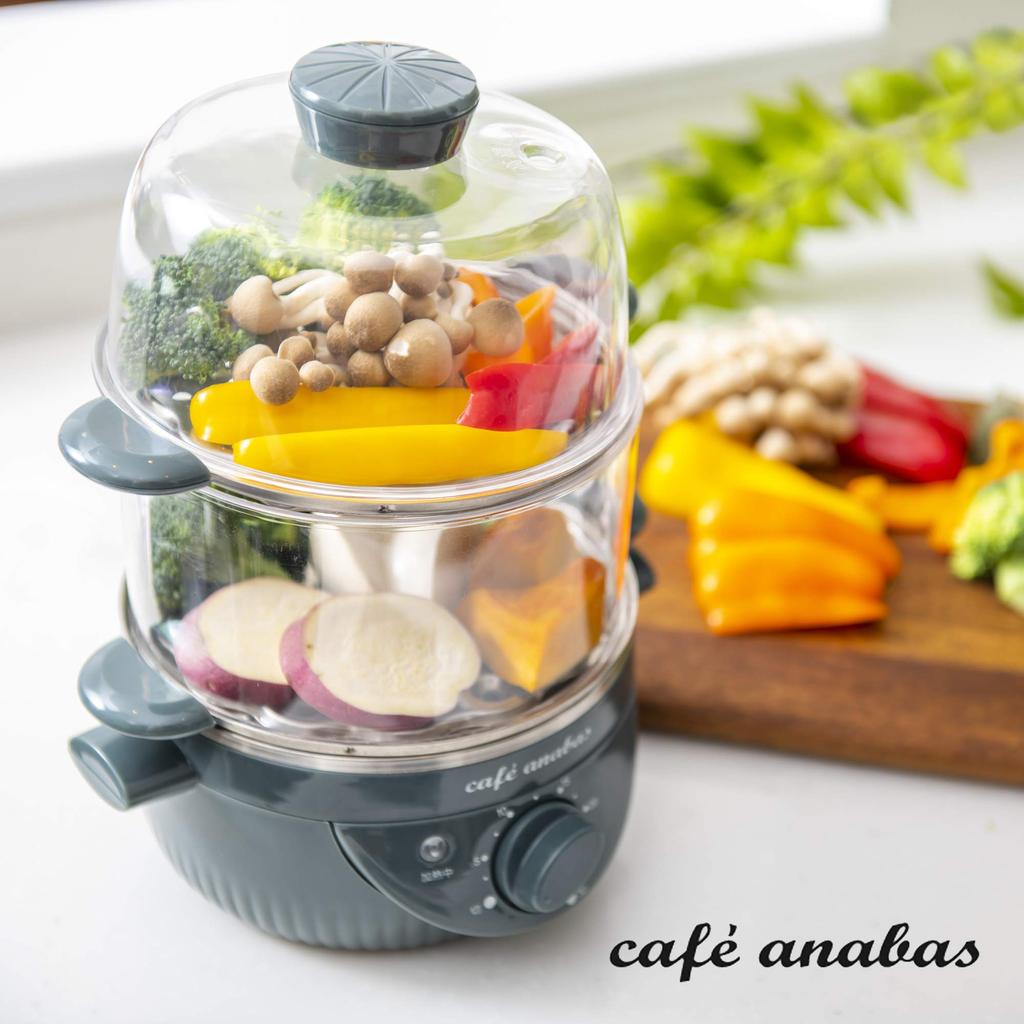 ANABAS Steam Boiled Egg Easy Boiled Egg Maker with Moss Cooker, Master, 2-Tier, Steamer, Timer, Green, ASC-002